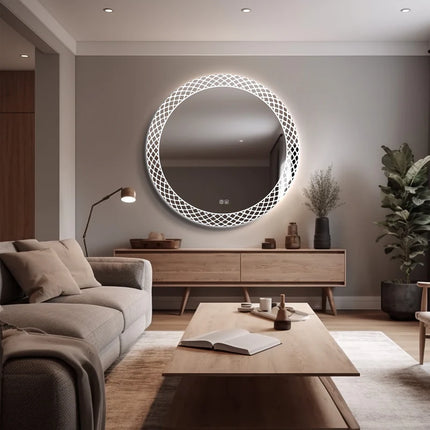 Niyan Round LED Mirror with 3 Lights 7