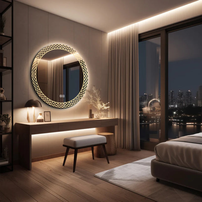 Niyan Round LED Mirror with 3 Lights 8