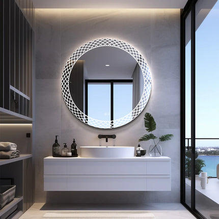 Niyan Round LED Mirror with 3 Lights