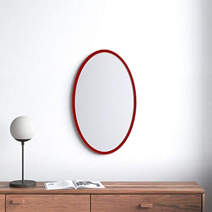 30 x 20 Inch Oval Wood Wall Mirror