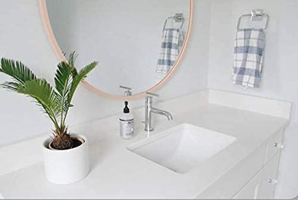 pink Wood Round Wall Mirror 2
