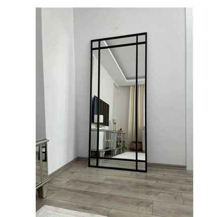 Saffiyah Standing Floor Wood Framed Rectangle Shape Mirror 2