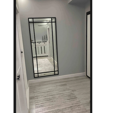 Saffiyah Standing Floor Wood Framed Rectangle Shape Mirror 4