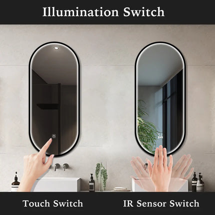 Senta Capsule Framed LED Mirror with 3 Lights 4