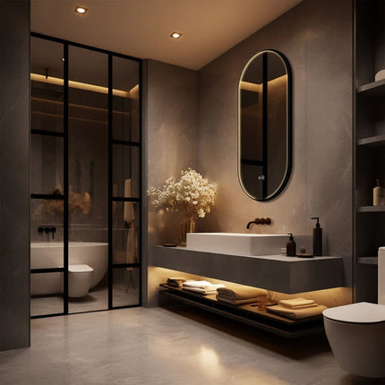 Senta Capsule Framed LED Mirror with 3 Lights 6