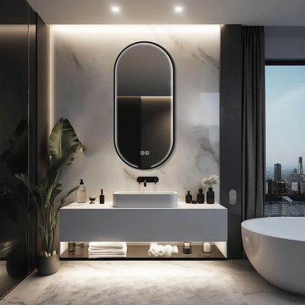 Senta Capsule Framed LED Mirror with 3 Lights 7