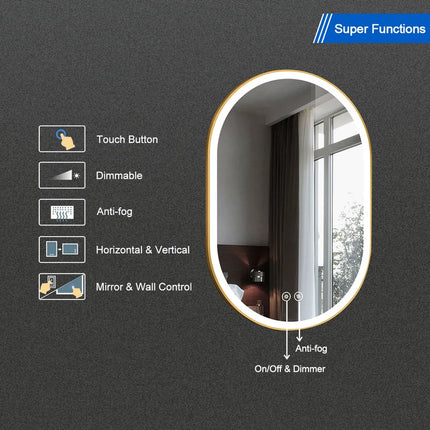 Senta Oval LED Metal Wall Mirror 2