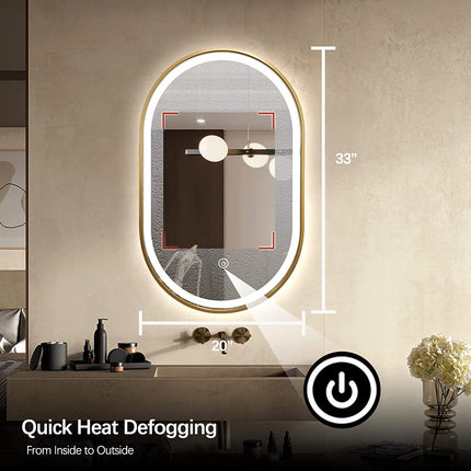 Senta Oval LED Metal Wall Mirror 6