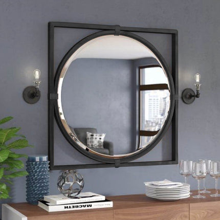 Square Wall Wood Mirror 1