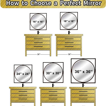 Square Wall Wood Mirror 3