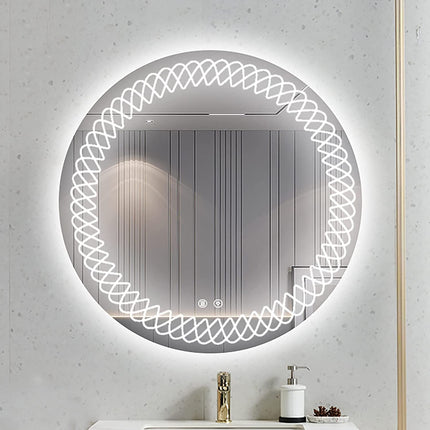 The Waving Round LED Bathroom Mirror (3 Led Lights)