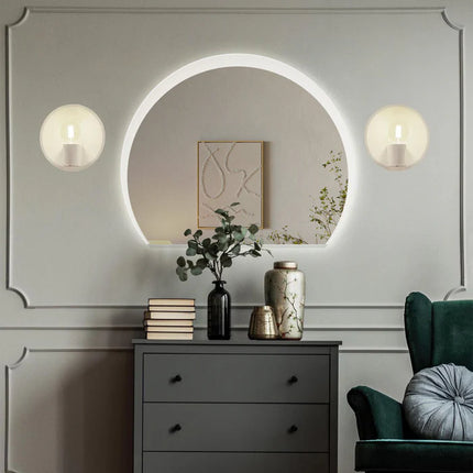 Uranus Half Capsule Shaped Edge Frosted Led Mirror with 3 lights