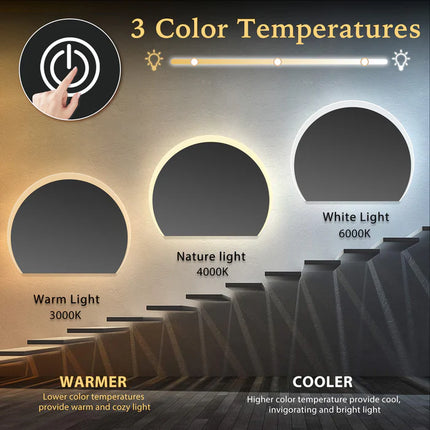 Uranus Half Capsule Shaped Edge Frosted Led Mirror with 3 lights