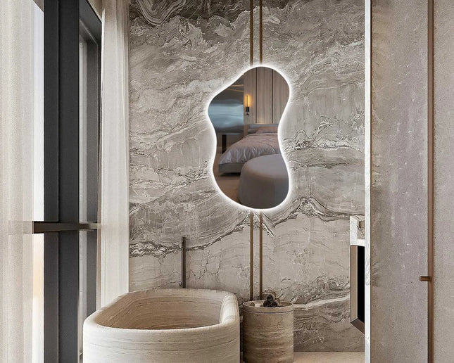 Wavy Irregular LED Mirror 2
