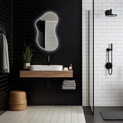 Wavy Irregular LED Mirror 7