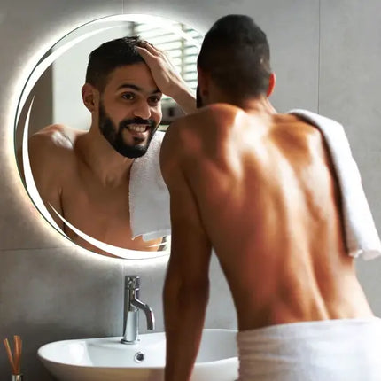 Whirlwind Round LED Bathroom Mirror (3 Led Lights)