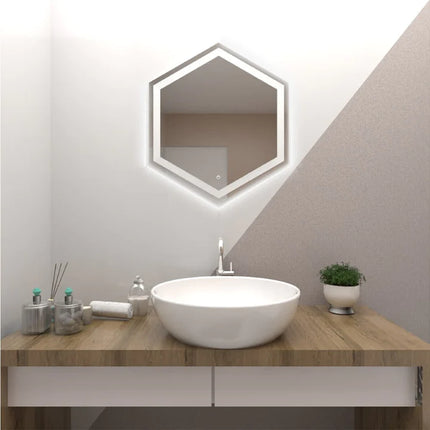 Yuriko Hexogonal LED Mirror with 3 Lights 4