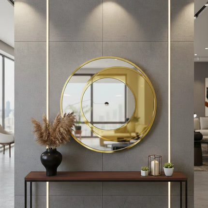 Sabine Gold Stainless Steel Round Moder Mirror